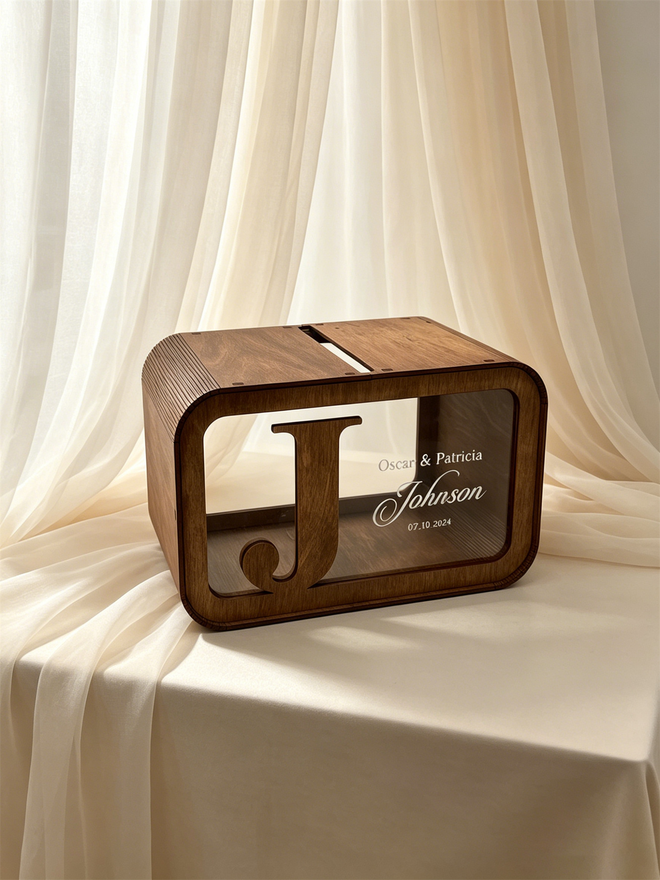 Wedding greeting card boxes with card slots, country-style wedding gift boxes, custom wooden greeting card boxes, personalized wedding gifts, Bohemian-style wedding decorations, custom gift boxes
